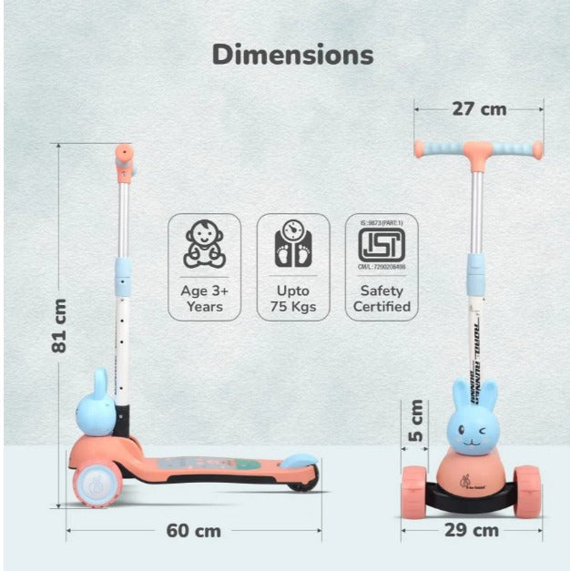 R For Rabbit -Road Runner Bunny Scooter - Pink Blue