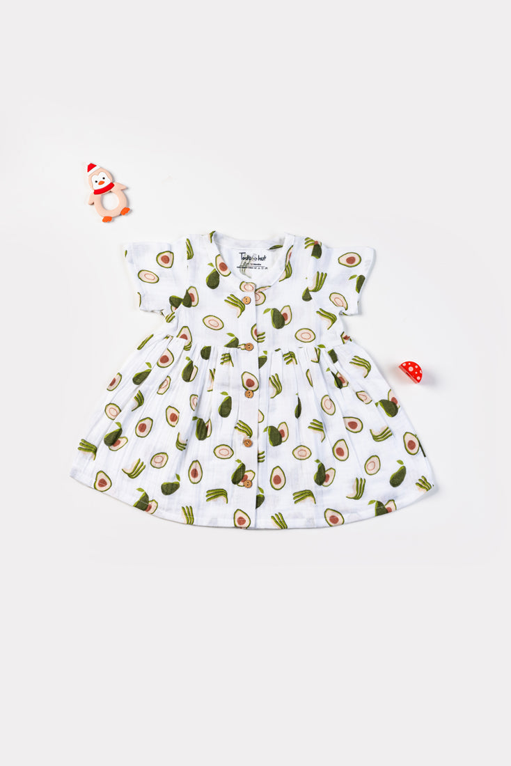 Muslin Frock Avacado