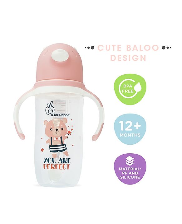 R for Rabbit - Baloo Baby Straw Sipper - Sippy Cups -Pink