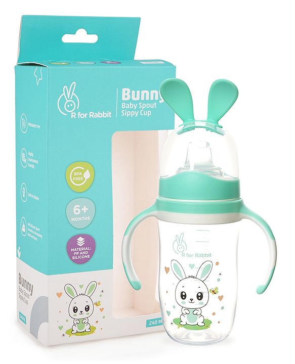 R for Rabbit - Bunny Baby Spout Sippy Cup - Sippy Cups -Green