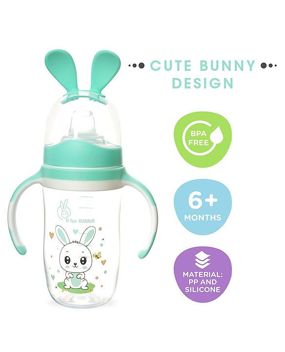 R for Rabbit - Bunny Baby Spout Sippy Cup - Sippy Cups -Green