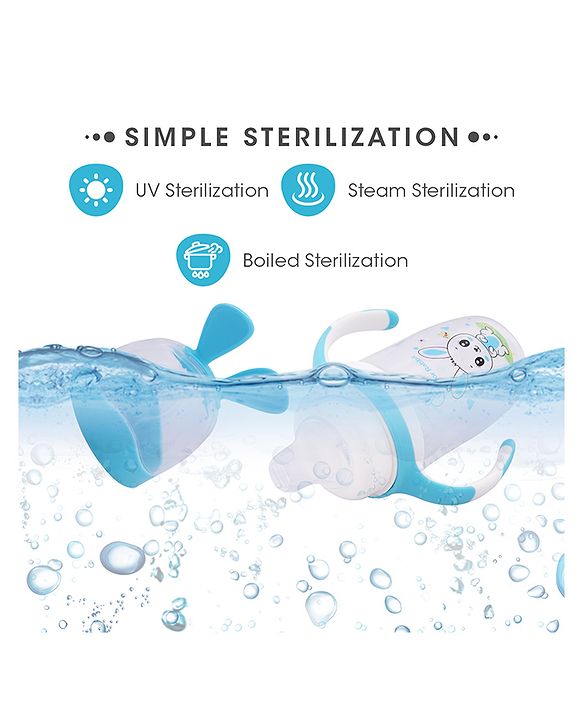R for Rabbit - Bunny Baby Spout Sippy Cup - Sippy Cups -Blue