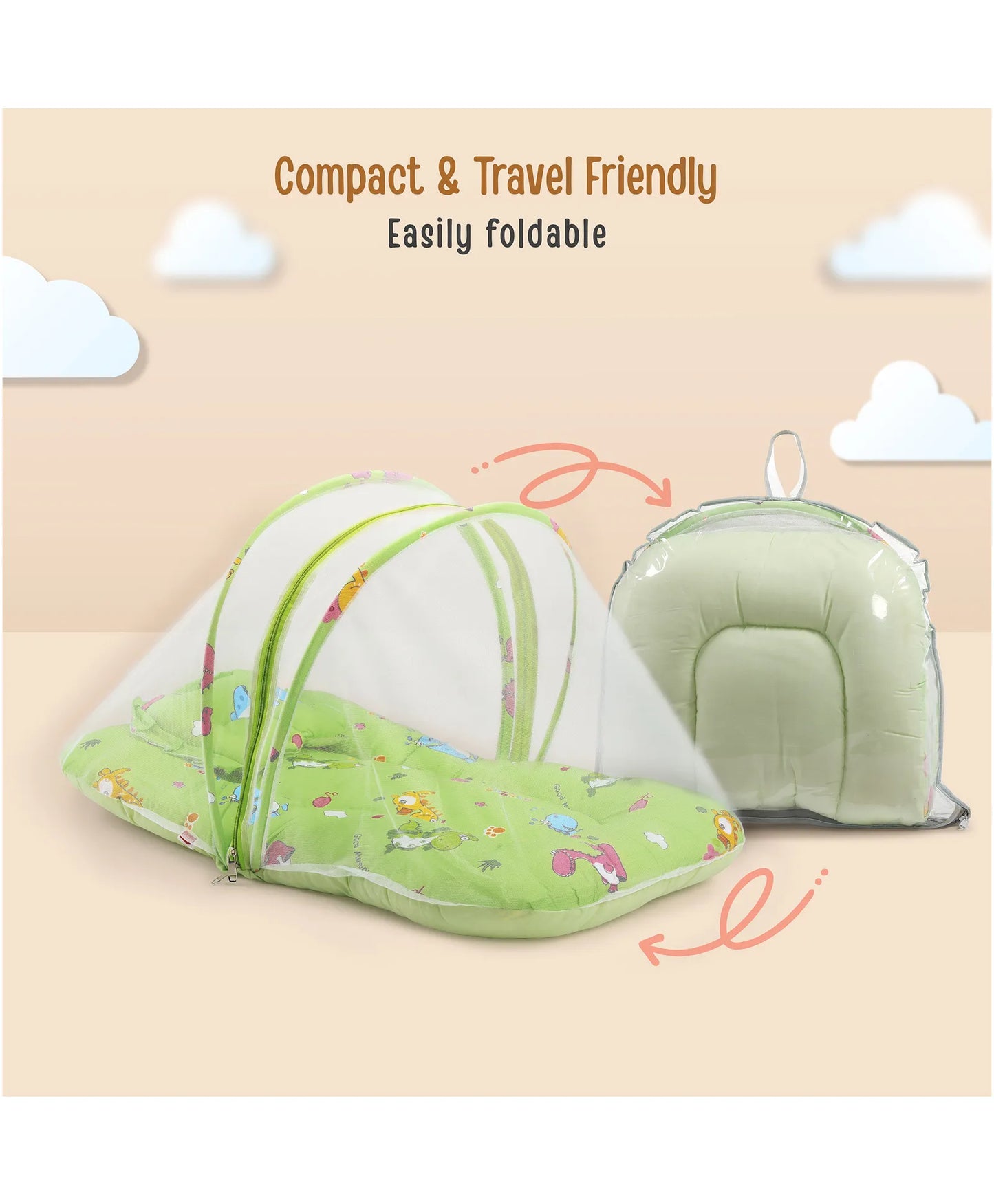 Luvlap Bed With Net -Animals Print