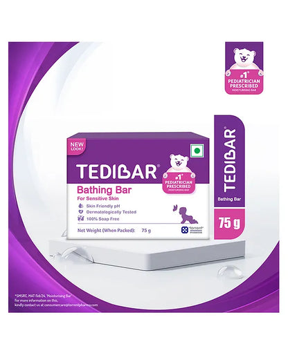 Tedibar Moisturising Baby Bathing Bar 100gx2 (Pack of 2) with Skin Friendly ph