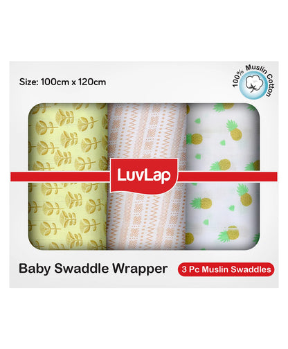 Luvlap muslin swaddle Pineapple leaves Multicolour