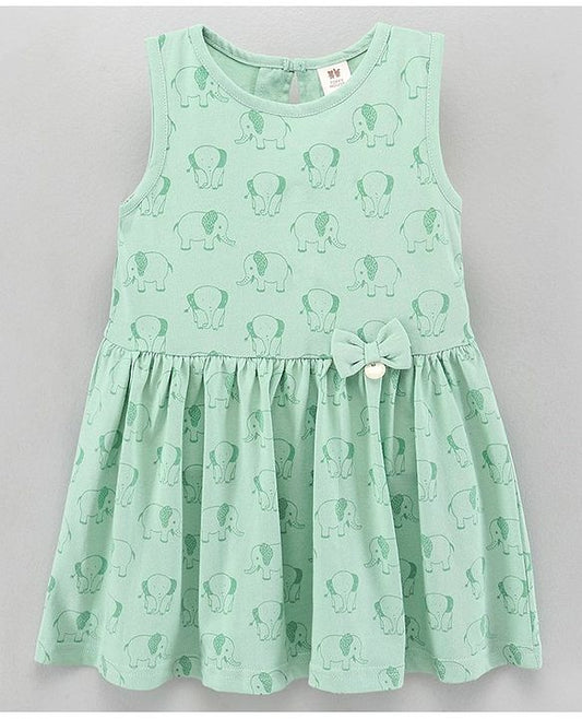 ToffyHouse Sleeveless Frock Elephant Print - Green