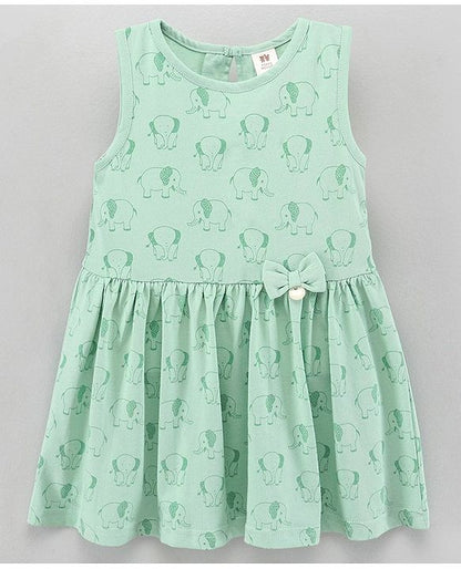 ToffyHouse Sleeveless Frock Elephant Print - Green