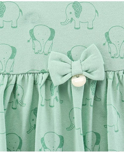 ToffyHouse Sleeveless Frock Elephant Print - Green