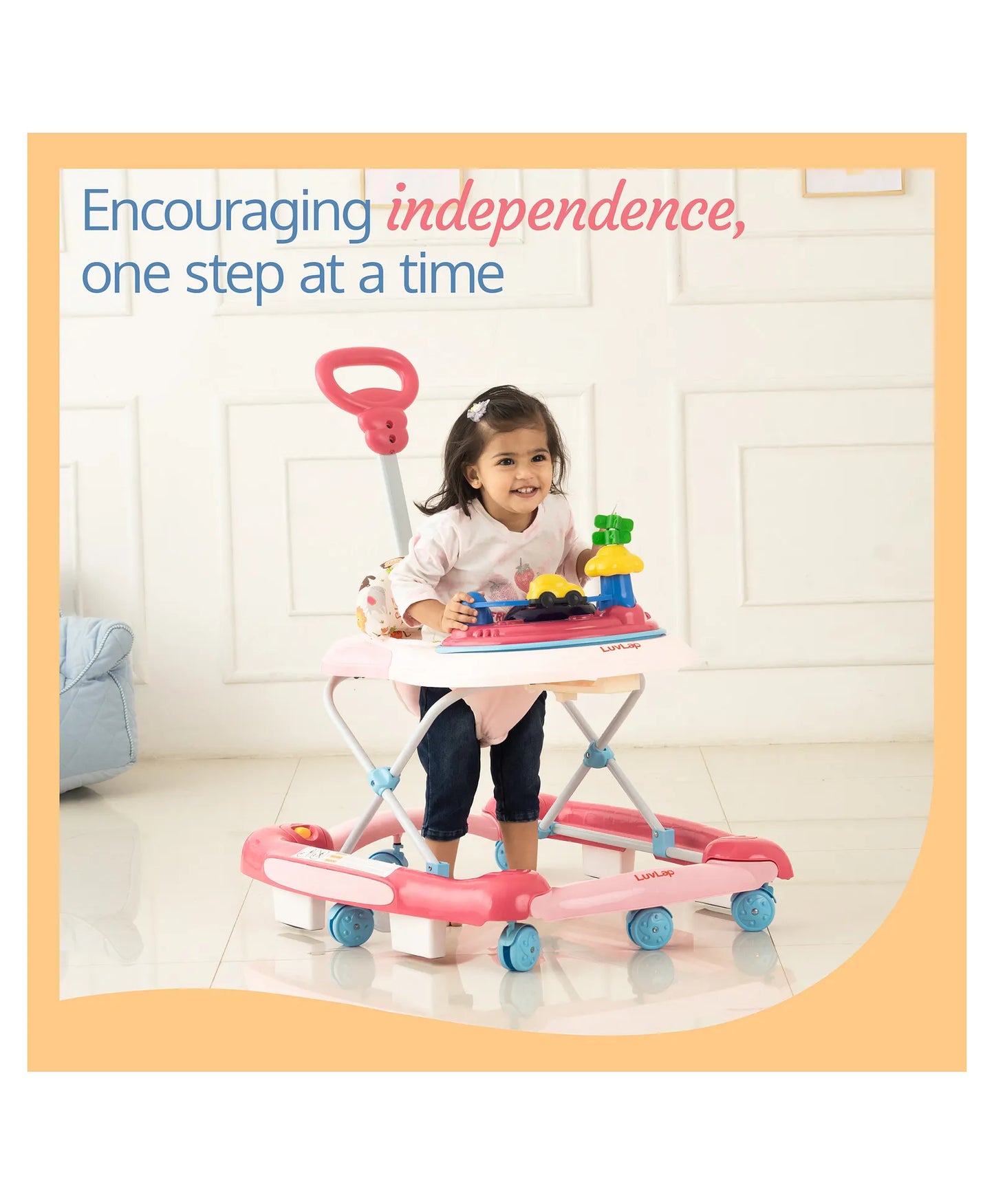 LuvLap Comfy Walker Cum Rocker -Pink