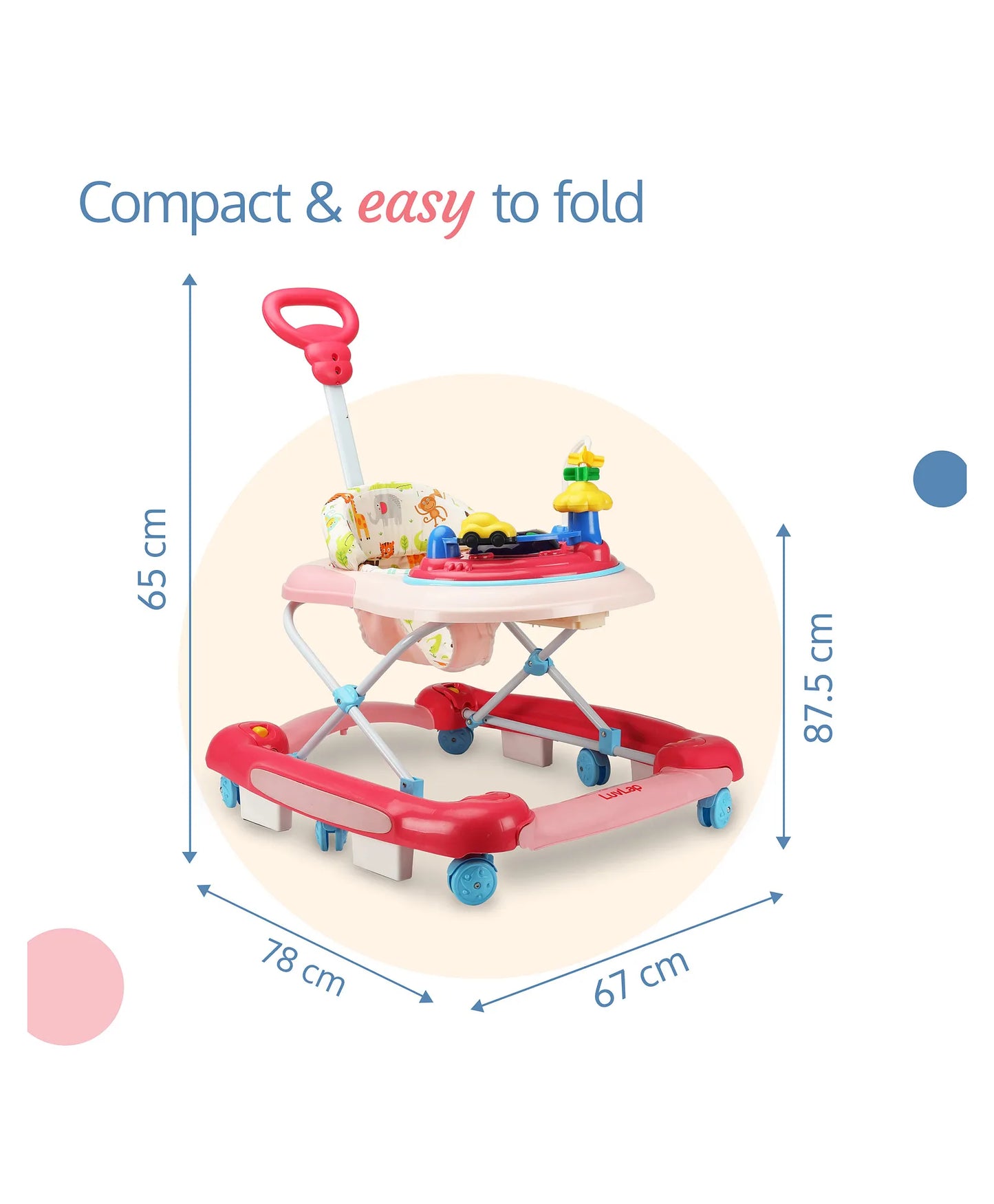 LuvLap Comfy Walker Cum Rocker -Pink