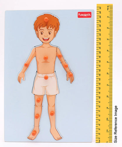 Funskool Wooden Human Body Knob & Peg Puzzle Multicolour - 12 Pieces