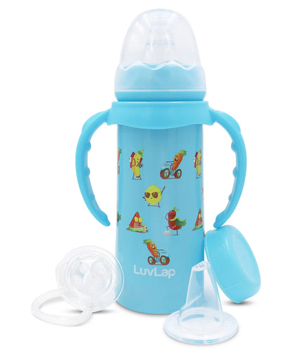 LuvLap 4 in 1 Slim Steel Sipper with Cover - Blue