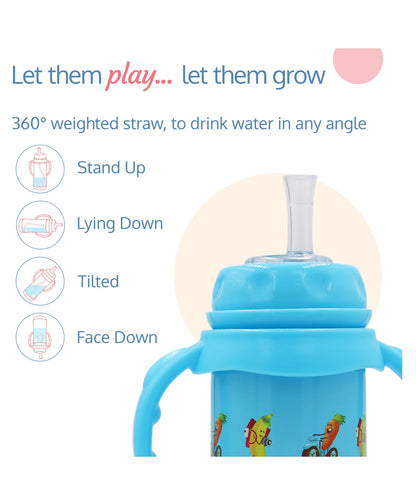 LuvLap 4 in 1 Slim Steel Sipper with Cover - Blue