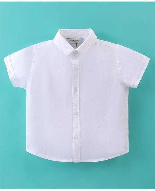 ToffyHouse Half Sleeves  Set With Suspender & Bow Solid Colour - White & Blue