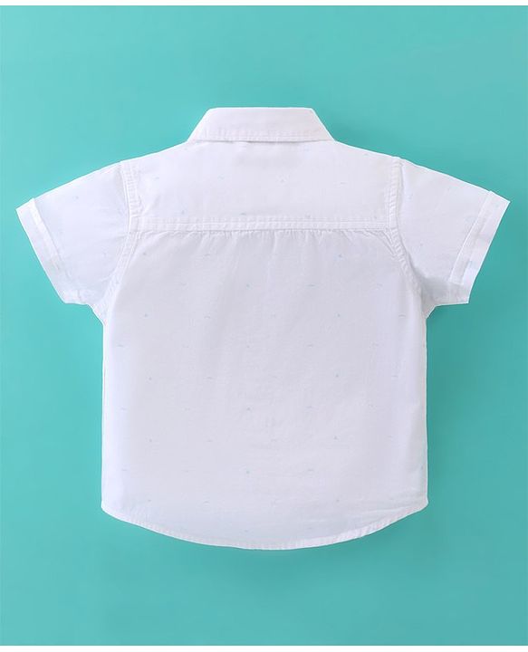 ToffyHouse Half Sleeves  Set With Suspender & Bow Solid Colour - White & Blue