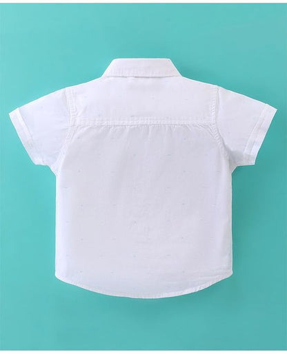 ToffyHouse Half Sleeves  Set With Suspender & Bow Solid Colour - White & Blue