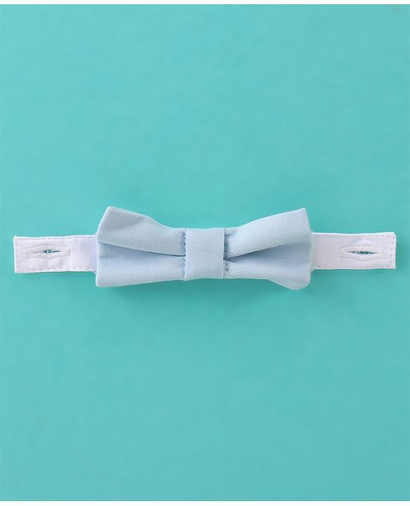 ToffyHouse Half Sleeves  Set With Suspender & Bow Solid Colour - White & Blue