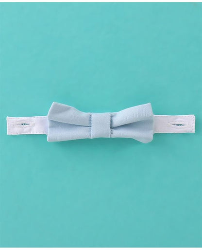 ToffyHouse Half Sleeves  Set With Suspender & Bow Solid Colour - White & Blue