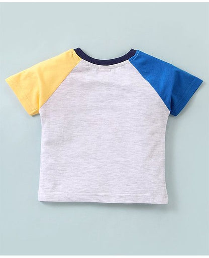 ToffyHouse  Half Raglan Sleeves  Set Text Print - White Melange