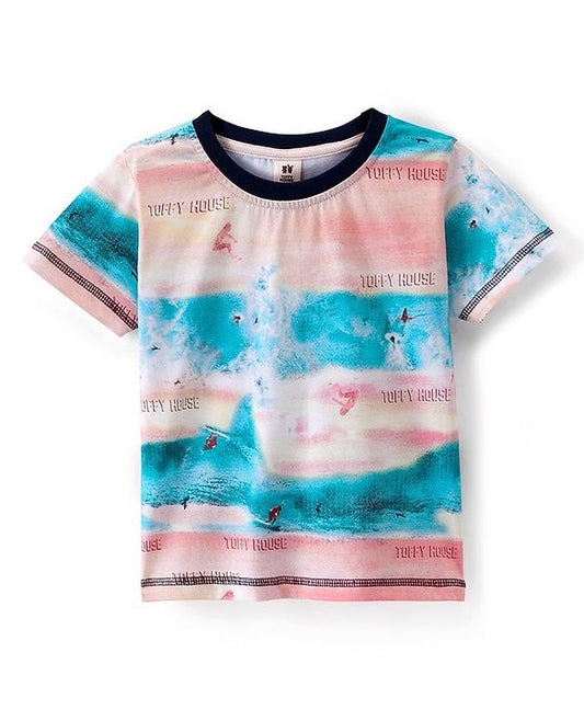 ToffyHouse 100% Cotton  Single Jersey Half Sleeves T-Shirt - Multicolour