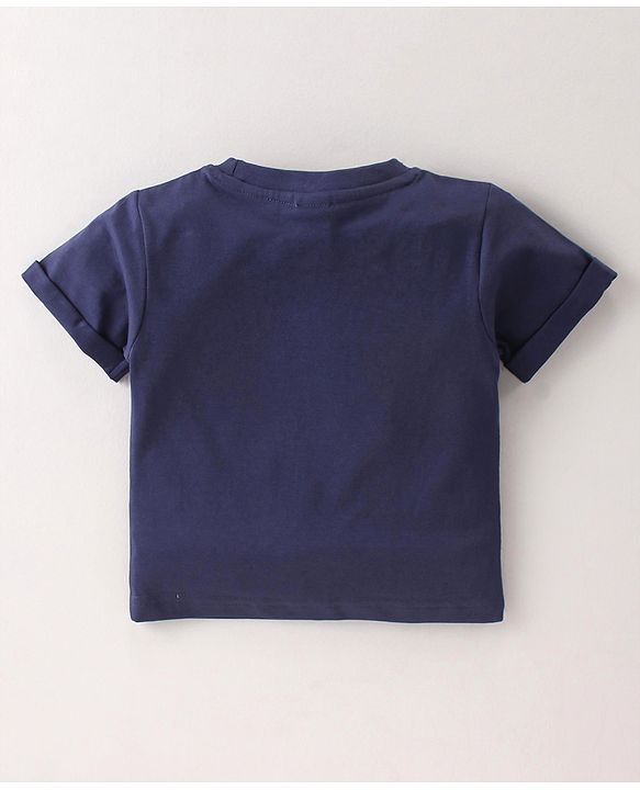ToffyHouse Half Sleeves T-Shirt & Shorts Set With Cars Print - Navy