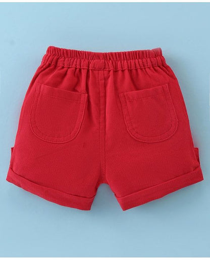 ToffyHouse Half Sleeves T-Shirt & Woven Shorts With Ice Hockey Print - White & Red