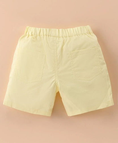 ToffyHouse Half Sleeves T-Shirt & Twill Woven Shorts With Palm Tree Print - Blue