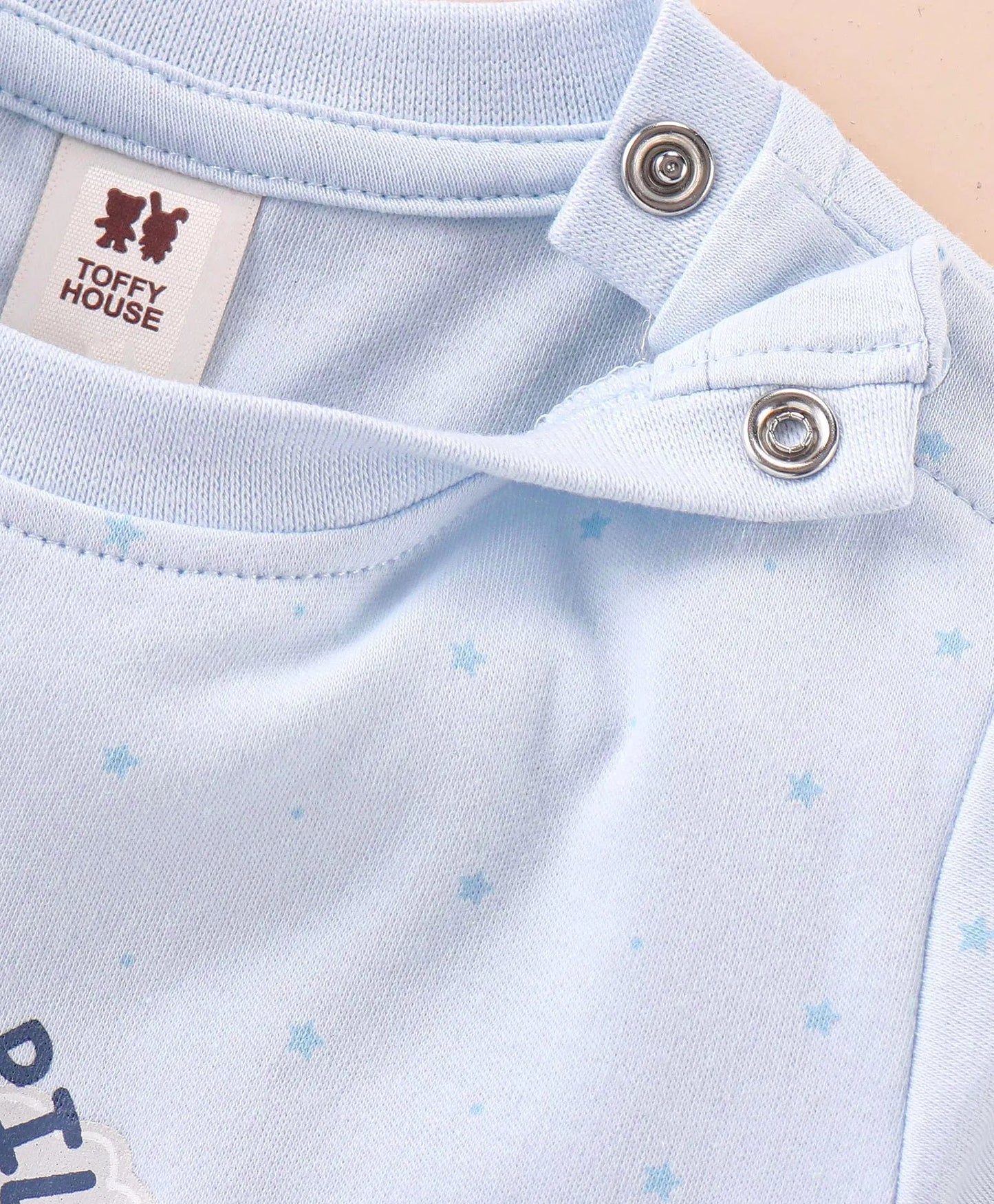 ToffyHouse Half Sleeves T-Shirt &  Shorts Set With Cute Airplane Pilot Print - Sky Blue