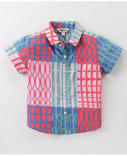 ToffyHouse  Half Sleeves Shirt & Shorts Set With Suspender & Bow - Multicolor