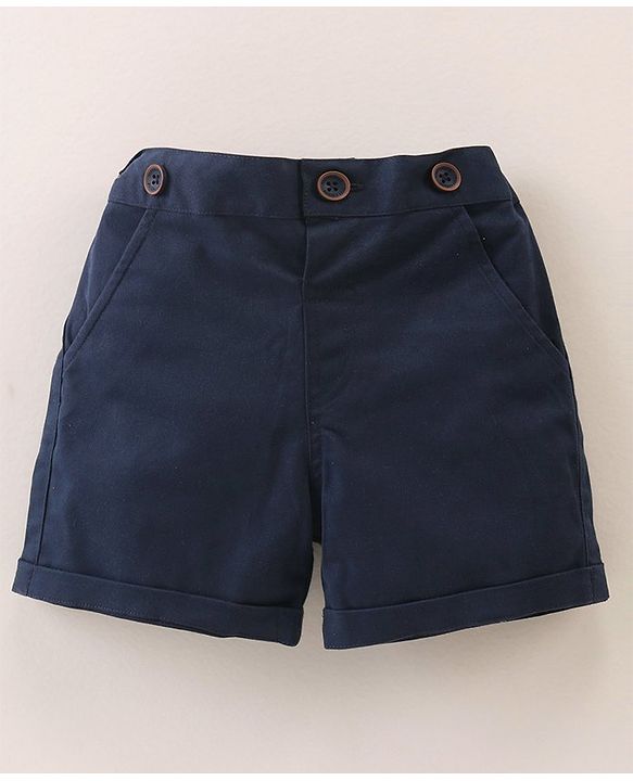 ToffyHouse Half Sleeves Cars Printed Shirt & Shorts with Suspenders & Cap - Navy Blue