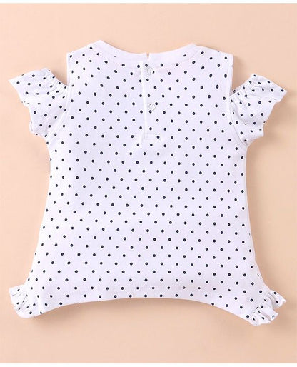 ToffyHouse  Top & Shorts Set With Cool Girl Print - White & Navy