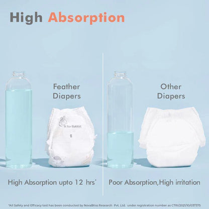 R for Rabbit Feather Diaper S pack of 26 Diapers White