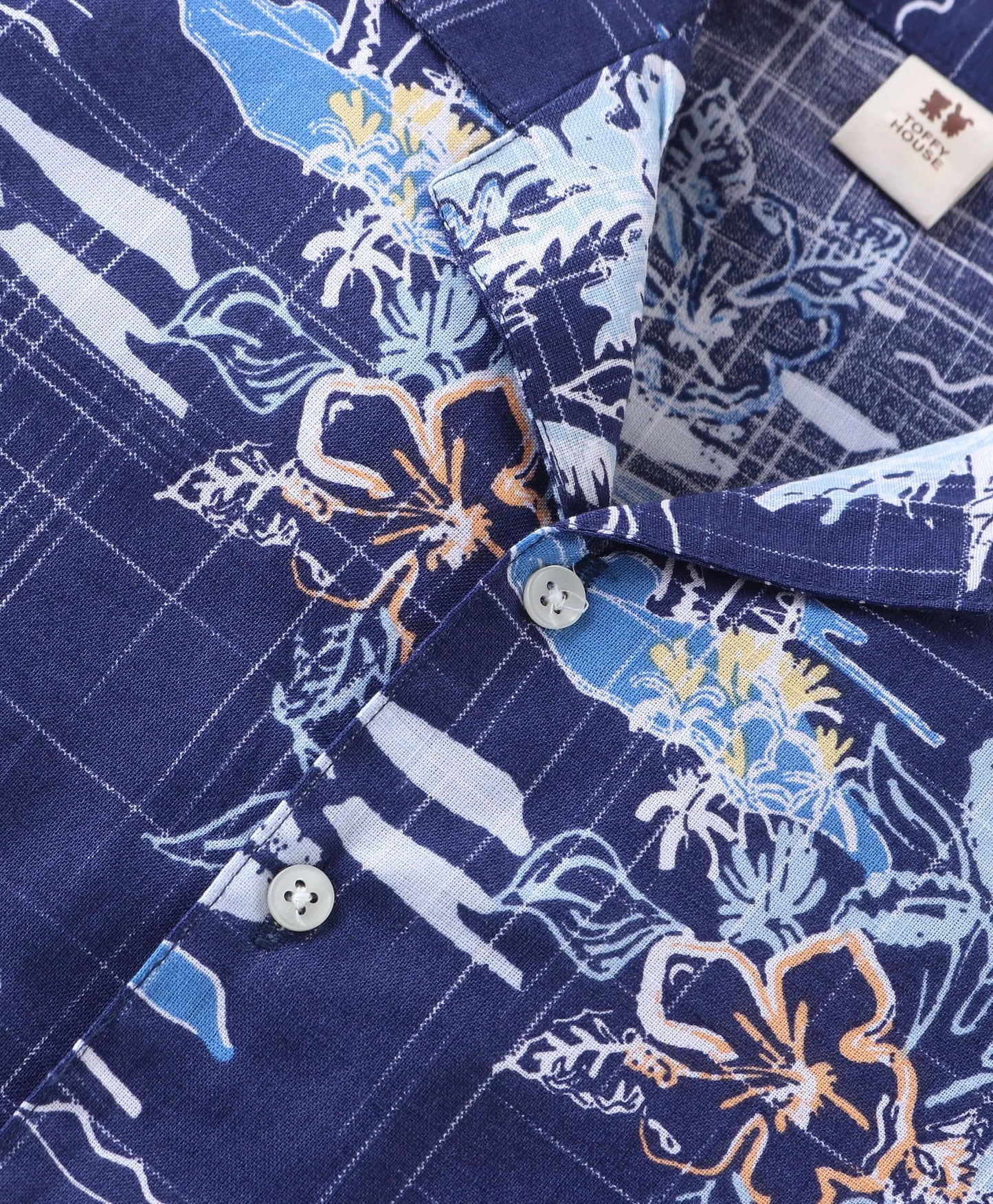 ToffyHouse Half Sleeves  Co-Ord Set With Beach Theme Print - Navy
