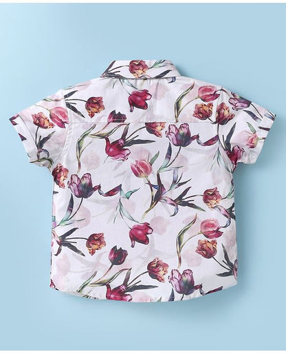 ToffyHouse  Half Sleeves Shirt & Shorts With Bow Suspender & Hat - Rose Gold