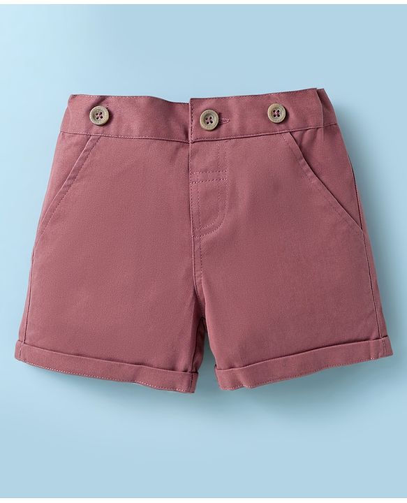 ToffyHouse  Half Sleeves Shirt & Shorts With Bow Suspender & Hat - Rose Gold