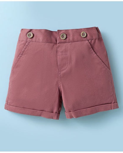 ToffyHouse  Half Sleeves Shirt & Shorts With Bow Suspender & Hat - Rose Gold