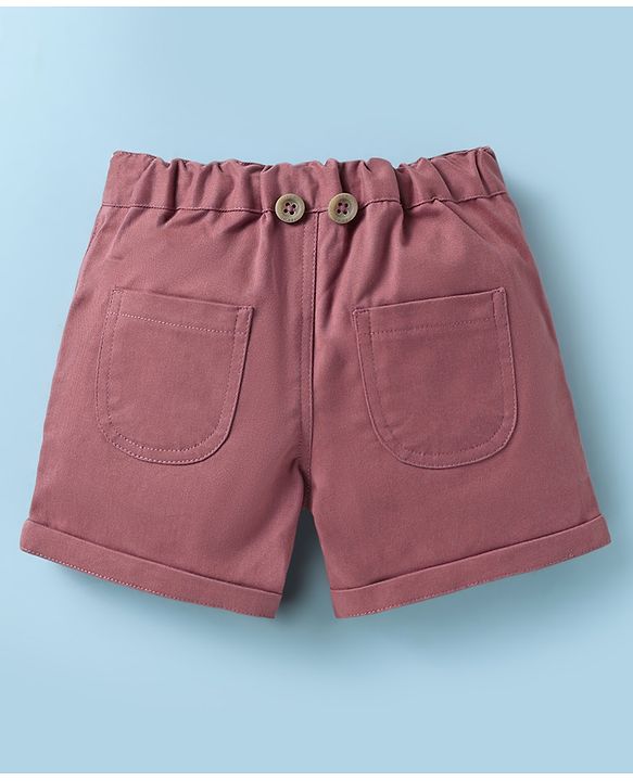 ToffyHouse  Half Sleeves Shirt & Shorts With Bow Suspender & Hat - Rose Gold