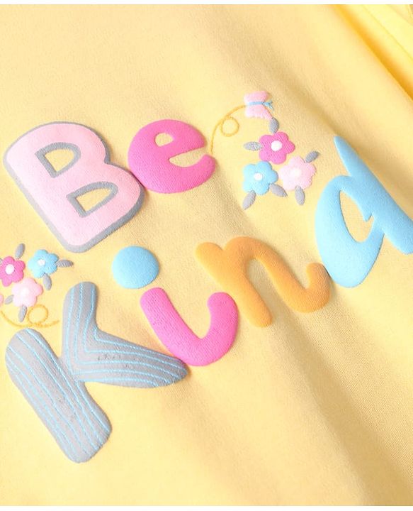 ToffyHouse  Top & Skirt Set with Text Print & Frill Detailing - Yellow
