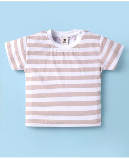 ToffyHouse  Half Sleeves T-Shirt & Dungaree - Tan