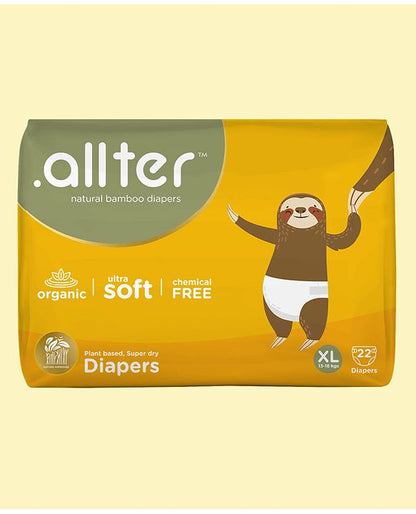 Allter Organic Bamboo Diaper Extra Large - 22 Pieces