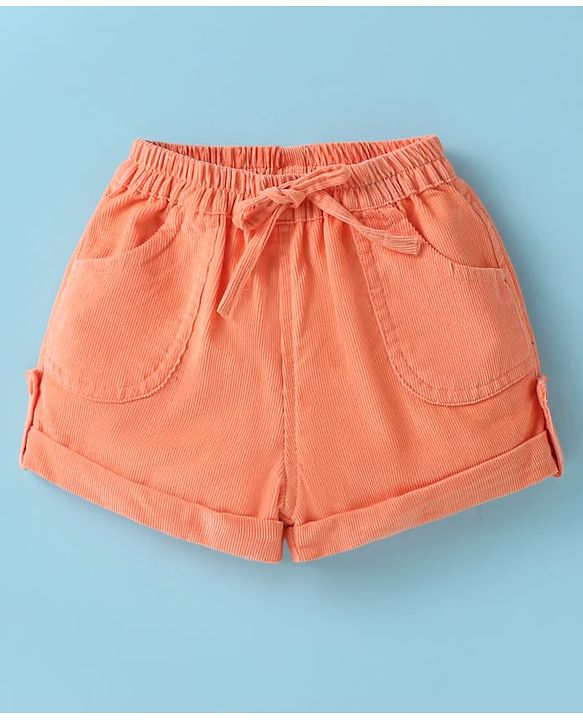 ToffyHouse Half Sleeves T-Shirt & Shorts Set With Boat Print - White & Orange
