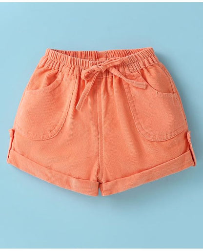 ToffyHouse Half Sleeves T-Shirt & Shorts Set With Boat Print - White & Orange