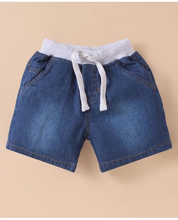 ToffyHouse  Half Sleeves T-Shirt & Shorts Set with Animal Print - White & Blue