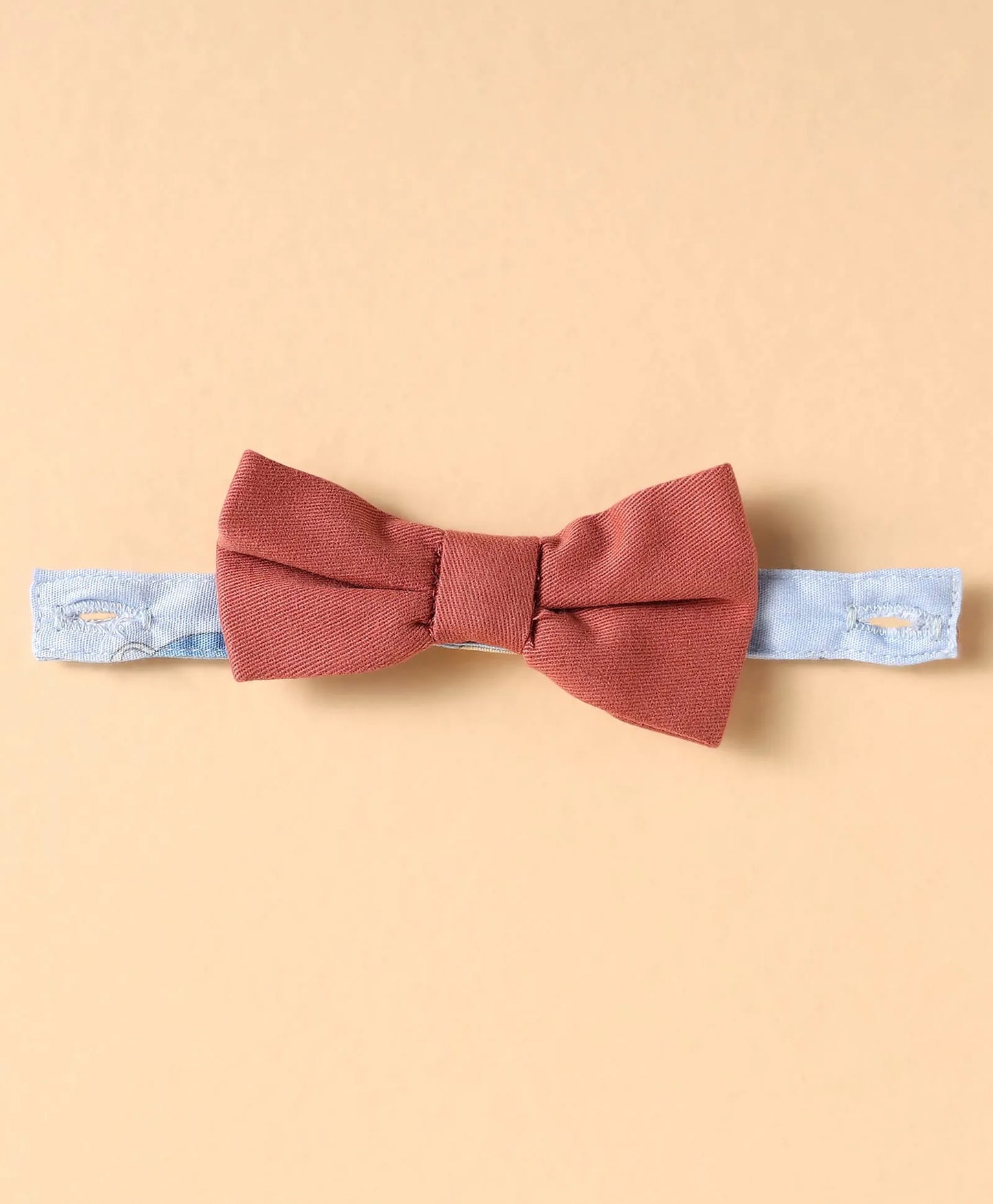 ToffyHouse  Half Sleeves Space Theme Printed Shirt & Shorts Set with Bow & Suspender - Light Blue & Brown