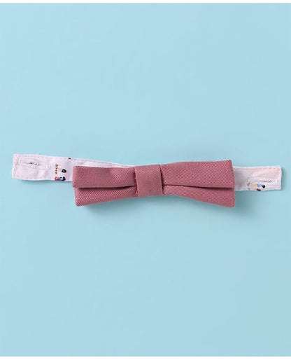 ToffyHouse Half Sleeves Printed Shirt & Shorts With Bow & Suspender - Plum