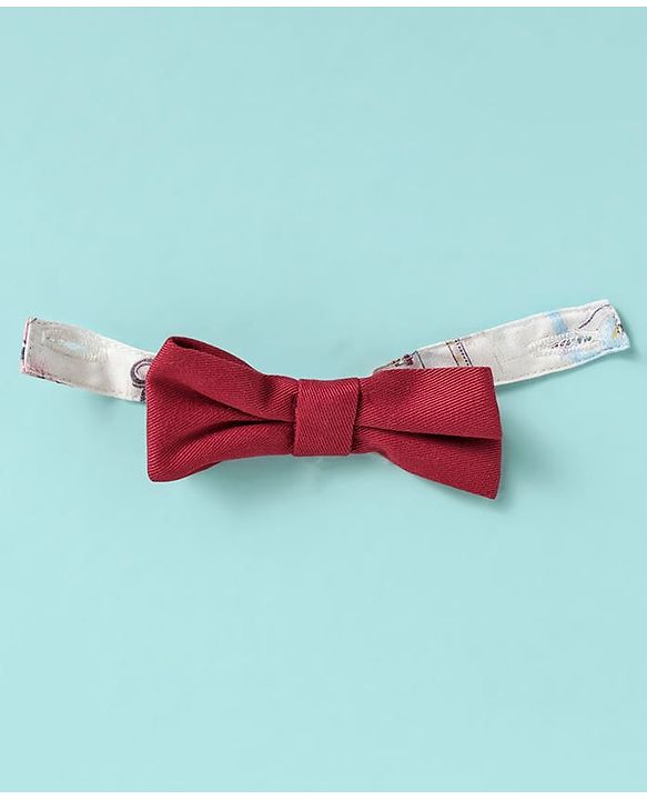 ToffyHouse Half Sleeves Printed T-Shirt & Shorts With Bow & Suspender - Red
