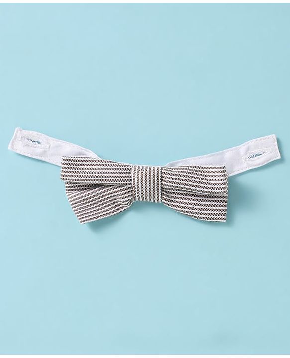 ToffyHouse Half Sleeves Printed Shirt & Shorts With Bow Suspender & Hat - White & Sand