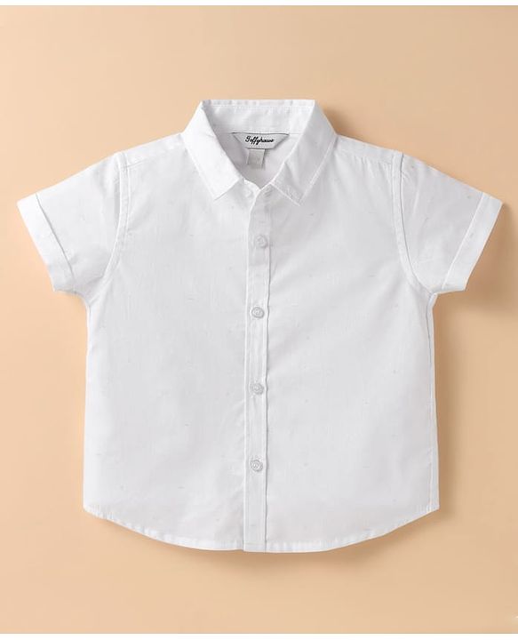 ToffyHouse Half Sleeves Solid Shirt &  Shorts Set with Suspender & Bow Tie - White & Pink