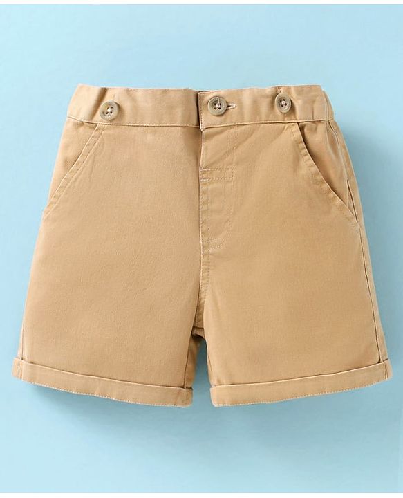 ToffyHouse Half Sleeves Shirt & Shorts Set with Bow & Suspender - Tan Cream