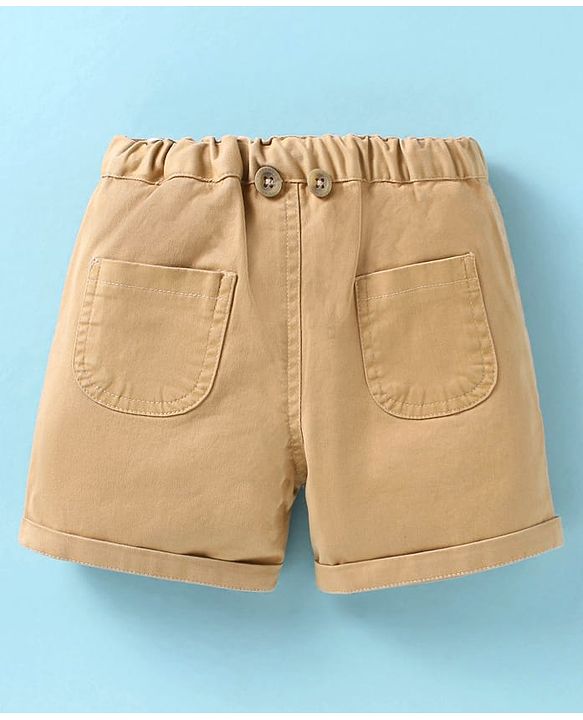 ToffyHouse Half Sleeves Shirt & Shorts Set with Bow & Suspender - Tan Cream